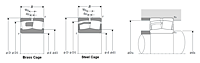 Spherical Roller Bearing w/ Standard Bore & Oil Groove, 222 Series - Dimensions