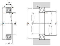 Ultra High-Speed Single Angular Contact Ball Bearings - Dimensions