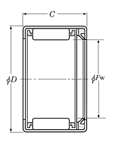 Drawn Cup Needle Roller Bearing - HK, HMK Type, Single Sealed - Dimensions