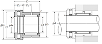 Needle Roller Bearing with Thrust Cylindrical Roller Bearing - Open Type - Dimensions