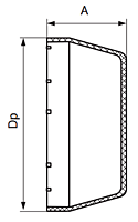 End Cap for Thermoplastic Self-Aligning Bearing Units - Closed End - Dimensions