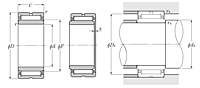 Machined-Ring Needle Roller Bearing w/ Inner Ring - NA49.R, NA59, NA69R, NK.R+1R Series - Dimensions