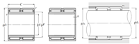 Double Row Machined-Ring Needle Roller Bearing, w/ Inner Ring - NA69.R Series - Dimensions