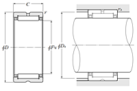 Machined-Ring Needle Roller Bearing w/o Inner Ring - RNA49.R, RNA59, RNA69.R, NK.R, MR Series - Dimensions