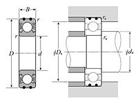 AC Bearings - Double Sealed (Non-Contact Rubber Seal) - Dimensions