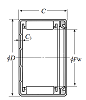 Drawn Cup Needle Roller Bearing - BK Type, Single Sealed - Dimensions