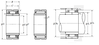 Machined-Ring Needle Roller Bearing w/ Inner Ring - NA49 Series, Single Sealed - Dimensions