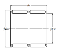 Double Row Needle Roller and Cage Assembly - Dimensions