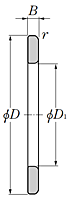 Outer Ring for Thrust Roller Bearings - Dimensions