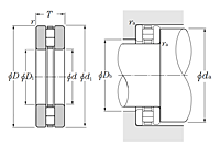 Thrust Cylindrical Roller Bearing - Type 893 - Dimensions