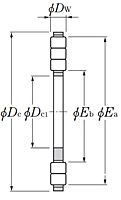 Thrust Needle Roller and Cage Assembly - Type K874 - Dimensions