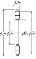 Thrust Needle Roller and Cage Assembly - Type K893 - Dimensions