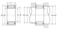 Machined-Ring Needle Roller Bearings - Separable Type w/ Inner Ring - Dimensions