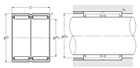 Double Row Machined-Ring Needle Roller Bearing, w/o Inner Ring - RNA69.R Series - Dimensions