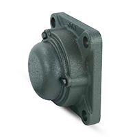 Four Bolt Square Flanged Unit, Cast Housing, Set Screw, Cast Dust Cover, Closed End, UCF Type - 3