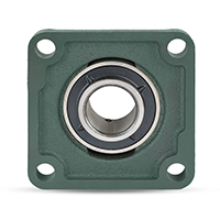 Four Bolt Square Flanged Unit, Cast Housing, Set Screw, Cast Dust Cover, Closed End, UCF Type - 6