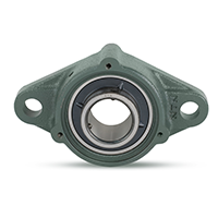 Two Bolt Rhombus Flanged Unit, Cast Housing, Set Screw, Cast Dust Cover, Closed End, UCFL Type - 4