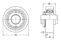 Cartridge Unit, Cast Housing, Adapter, UKC Type - Dimensions