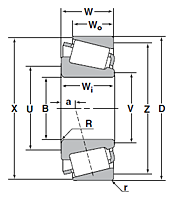 Cone for Tapered Roller Bearing - Inch Series and J Series - Dimensions 