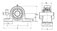 Pillow Block Unit, Adapter, Cast Housing, UKP Type - Dimensions