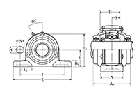 Pillow Block Unit, Set Screw, Cast Dust Cover, Open End, UCP Type - Dimensions