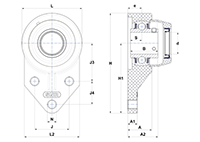 Three Bolt Flanged Unit, Thermoplastic Housing, Set Screw, SUCFBL Type - Dimensions - 2