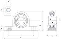 Pillow Block Unit, Thermoplastic Housing, Set Screw, SUCPPL Type - Dimensions