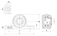 Pillow Block Unit, Stainless Steel Housing, Set Screw, SUCP Type - Dimensions - 2