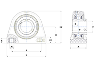 Tapped-Base Pillow Block Unit, Thermoplastic Housing, Set Screw, SUCTBL Type - Dimensions