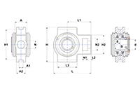 Take-Up Unit, Set Screw, Stainless Steel Housing, SUCT Type - Dimensions - 2