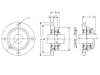 Sealed Spherical Flange Blocks, Ductile End Cover, Open End, SFCW Type - Dimensions