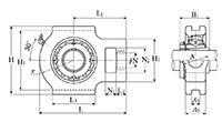 Take-Up Unit, Cast Housing, Adapter, UKT Type - Dimensions