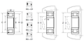 Cylindrical Roller Bearing - Non-Separable, Inner Ring w/ Two Ribs, Outer Ring w/ One Rib, Retaining Ring - Dimensions