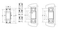 Cylindrical Roller Bearing - Separable, Plain Inner Ring, Outer Ring w/ Two Retaining Rings - Dimensions