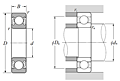 Single Row Radial Ball Bearing - Removable Double Shield - Dimensions